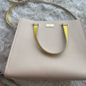 Nude & yellow Kate Spade purse